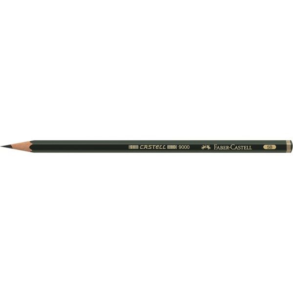 Faber-Castell CASTELL 9000 5B Potlood - 5B - Groen - Zeshoekig - 12 Stuks