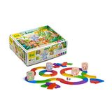Erzi Jungle Run 42367 educatief spel van hout met kleurrijke paden en dobbelstenen, creatief en logisch spel voor kinderen, 3+, Made in Germany