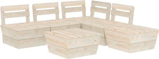 vidaXL 6-delige Loungeset pallet geïmpregneerd vurenhout