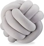 Merkloos Relaxdays Knoopkussen - Ø 25 cm - Grijs