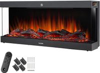 Tectake® Luciano Wandhaard - Elektrische Haard - Zwart - 1800W