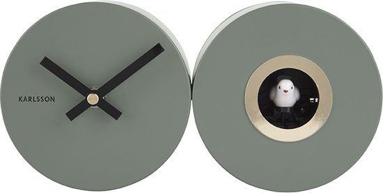 Karlsson Duo Cuckoo Wall Clock - Matt Jungle Green - 26cm
