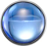Quiges - Dames Click Button Drukknoop 18mm Glas Cat Eye Blauw