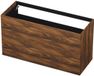INK - Onderkast 2 Laden Push To Open 65cm Hout Decor - 1200x450x650 Mm - Noten