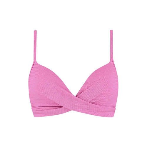 Beachlife voorgevormde beugel bikinitop met lurex roze