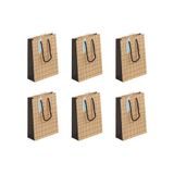 Clairefontaine 28794-0Cpack – een set van 6 geschenkzakjes van kraftpapier – afmetingen: 17 x 6 x 22 cm – 210 g – motief: geometrische op zwarte kraftachtergrond