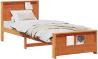 vidaXL Bedframe, wasbruin, 90 x 200 cm, massief grenenhout