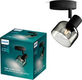 Philips Sleet Spot - Spot mural - Noir - Avec verre fumé - Petit culot E14