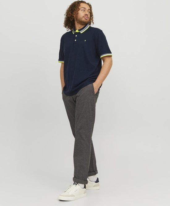 JACK & JONES PLUS JJEPAULOS Polo Shirt Men - EU 3XL - Dark Navy;Neon