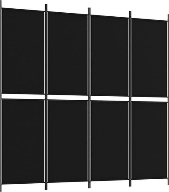 vidaXL Kamerscherm met 4 panelen 200x200 cm stof zwart