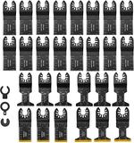 Lame de scie oscillante 31 pièces pour bois plastique métal - Jeu d'accessoires multitool - Incluant 6 lames de scie en titane