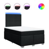 vidaXL Boxspringbed met matras, zwart, 120x200 cm, stof