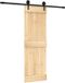 vidaXL Schuifdeur Naturel en Zwart 70 x 210 cm Massief Pine Hout