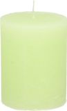 Bougie conique/bougie cylindrique - vert citron - 7 x 9 cm - modèle rustique moyen