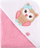 Be Mammy Babydeken - Kaphanddoek - Kinderdeken - Wiegdeken - Dekentje Baby - 100 x 100 cm - Roze - Uil