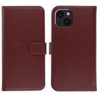 Selencia Echt Leren Bookcase voor de Apple iPhone 14 - Burgundy