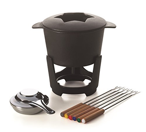 Excelsa La Thuile Fondue Service 10 stuks, keramiek, zwart