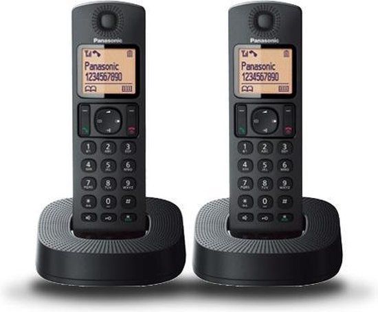 Panasonic KX-TGC312SPB DECT telefoon met nummerherkenning, 2 handsets, zwart