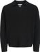 JACK&JONES JCOCOVER KNIT SPLIT NECK POLO Heren Zwart XL