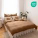 Mousseline Housse de couette 200x220 cm Brun avec 2 taies d'oreiller 80x80