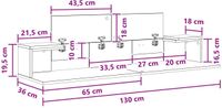 vidaXL Studiobureau Wit 130 x 36 x 19,5 cm Bewerkt Hout