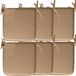 Stof Textile Home stoelkussens - 6x - beige - 38 x 38 x 3 cm - voor binnen - touwtjes sluiting - zitkussens plat - vierkant