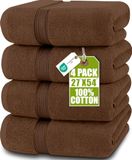 Utopia Towels - Badhanddoekenset, donkerbruin - Premium 600 g/m² 100% ringgesponnen katoen - sneldrogend, zeer absorberend, zacht aanvoelende handdoeken, perfect voor dagelijks gebruik (set van 4