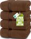 Utopia Towels - Badhanddoekenset, donkerbruin - Premium 600 g/m² 100% ringgesponnen katoen - sneldrogend, zeer absorberend, zacht aanvoelende handdoeken, perfect voor dagelijks gebruik (set van 4