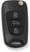Allecto plus - Boîtier de clé de voiture pliable en plastique noir pour télécommande à 3 boutons pour Kia Rio, Kia Soul, Kia Sportage