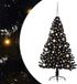 vidaXL - Kunststof - Voorverlichte - Kerstboom - met - 150 - LED - Zwart - 150 - cm - PVC
