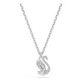 Swarovski Swan Hanger, Gemengde Slijpsels, Zwaan, Wit, Rodium Verguld