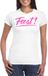 Bellatio Decorations Verkleed T-shirt voor dames - feest - wit - roze glitter - carnaval L