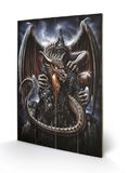 Gnrique Dragon Lava opdruk op hout, meerkleurig, 40 x 59 cm