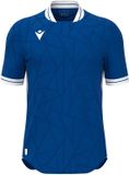 Macron Jersey Cerberus Eco Koninklijk Blauw/Wit XXS Heren Korte Mouw Polyester Effen Voetbal Lente/Zomer 2025