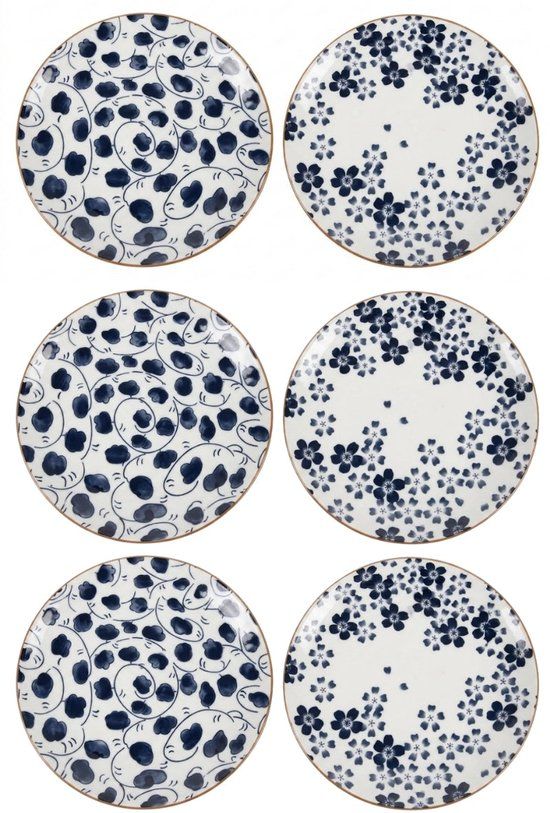 Cookinglife Ontbijtborden / Desserborden Fleuris ø 19 cm - 6 stuks