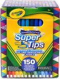 Crayola Supertips - Viltstiften - Set van 150 viltstiften in verschillende kleuren - Uitwasbare viltstiften met middelgrote punt