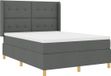 vidaXL Boxspring bed met hoofdeinde Donkergrijs 160 x 200 cm Stof