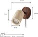 Lucande Wandlamp Carlotta Walnoothout Beton GU10 Beige Donker Hout