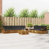 vidaXL - Bank loungeset - 7 zitplekken - Natuurlijk en antraciet
