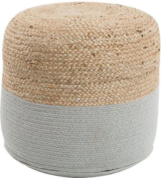 Beliani DALAMA Poef - Beige - 46 cm - Katoen - Rond