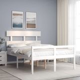 Maison Exclusive - Lit senior sans matelas Blanc Petit lit double Bois massif