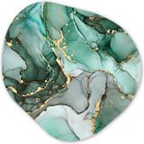 MuchoWow Organische Wanddecoratie - Kunststof Muurdecoratie - 60x60 cm - Goud/Marmer/Groen