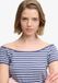 Superdry Bardot Off-Shoulder Top Coupe ajustée Femme T-shirts Mariner Navy Stripe Taille 16