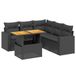 vidaXL 6-delige Loungeset met kussens, polyrattan, zwart