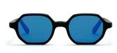 L.G.R. Zanzibar Lunettes de Soleil Unisexe Noir Géométrique Bleu 46mm