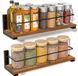 Azomor® Étagère à épices flottante pour montage mural avec supports en métal et bois
