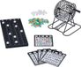Relaxdays Bingospel, Set, Molen, 75 Ballen, 18 Kaarten, 150 Fiches, Controlebord, Zwart/Wit