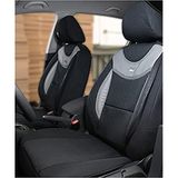 BREMER SITZBEZÜGE Autostoelhoezen compatibel met Mercedes E klasse W213 S213 bestuurder & passagiersset vanaf 2016 / autostoelhoezenset autostoelhoezen set autostoelhoezen 2-pack in zwart/grijs