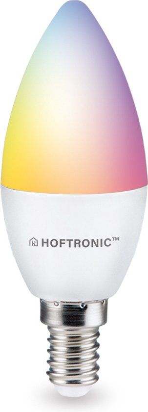 Hoftronic Smart E14 LED Smart Lamp - WiFi, Bluetooth, Dimmable - RGBWW - 5.5W - 470lm - Smart Home Compatible