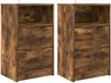 vidaXL - Nachttafels - 2 - st - Gerookt - eiken - 40 - x - 30 - x - 67 - cm - Bewerkt - hout